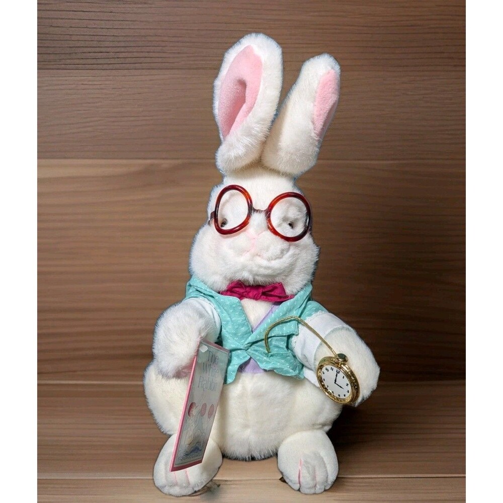 Vintage 1991 White Rabbit Plush Alice In Wonderland Easter 14" Target NOS